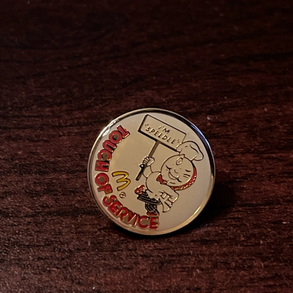 Vintage McDonald's "Touch Of Service" Speedee Employee Lapel‎ Hat Pin